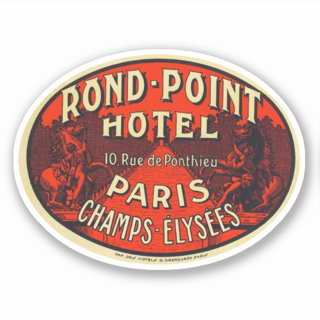 Adesivo Hotel Rond Point Paris Chaps Elysee (Frente)