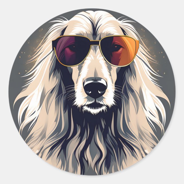 Adesivo Hound Afegão Elegante (Frente)