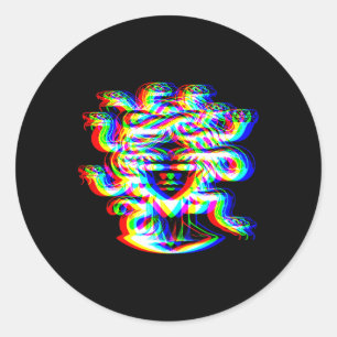 Adesivo House Music Medusa Dj Illusion Óptica Edm Hallowe