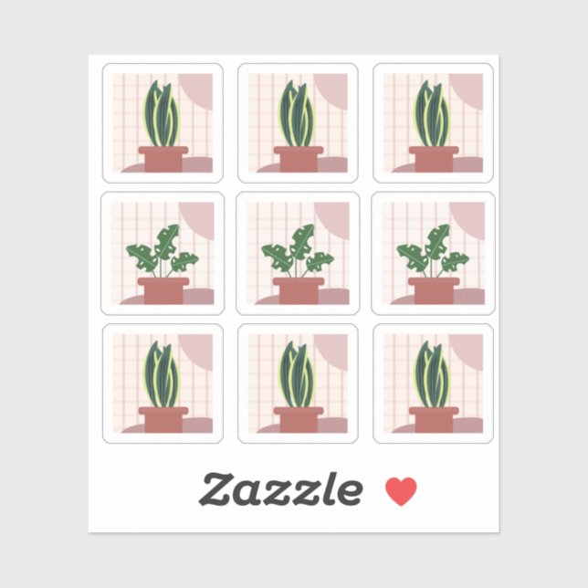 Adesivo House Plant Frames Bohemian (Folha)