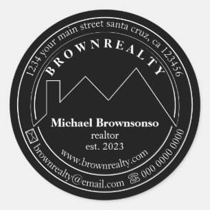 Adesivo House Roof Outline Logotipo Real Agent simplesment