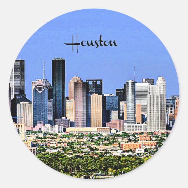 Adesivo Houston, fotografia cênica da cidade do Texas (Frente)