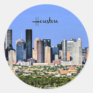 Adesivo Houston, fotografia cênica da cidade do Texas