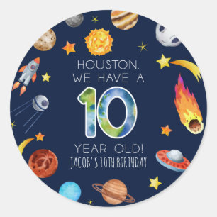 Adesivo Houston Temos Uma Festa De Aniversário De 10 Anos