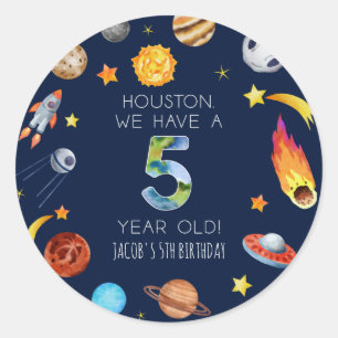 Adesivo Houston Temos Uma Festa de Aniversário de 5 Anos