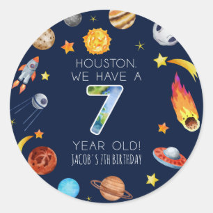 Adesivo Houston Temos Uma Festa De Aniversário De 7 Anos