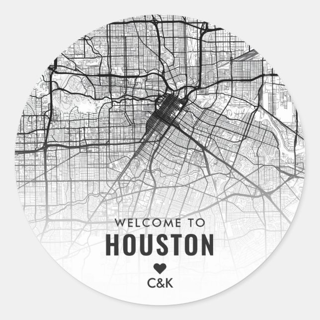Adesivo Houston, Texas City Map | Boas-vindas (Frente)