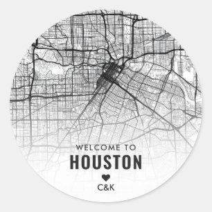 Adesivo Houston, Texas City Map Boas-vindas