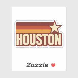 Adesivo Houston Texas Retro Vintage Star Design