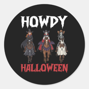 Adesivo Howdy Halloween Cowgirl Andando Horas Noturnas Ass
