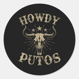 Adesivo Howdy Putos Bull Caveira País Vint Ocidental