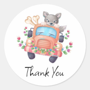 Adesivo Howling and Joy Cute Cinza Wolf