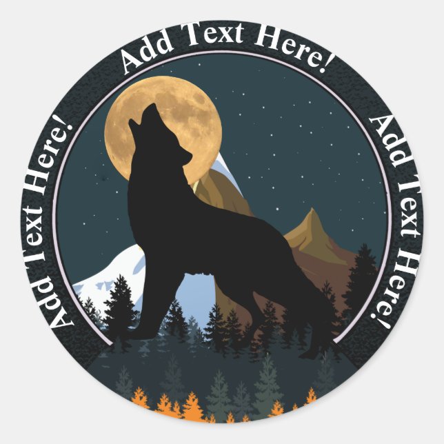 Adesivo Howling Wolf Full Moon (Frente)