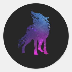 Adesivo Howling Wolf Silhouette Wolves Forest Animal