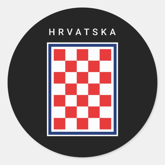 Adesivo Hrvatska Checker Azul Fronteira (Frente)