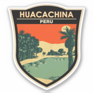 Adesivo Huacachina Peru Viagem Art Vintage