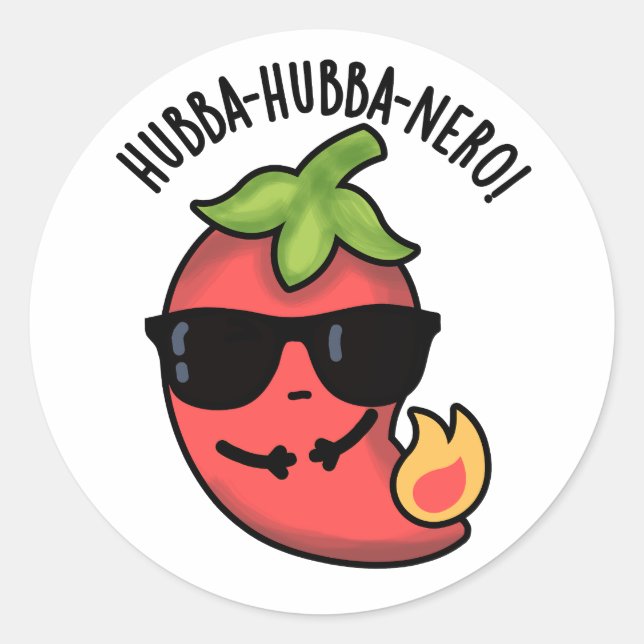 Adesivo Hubba-hubba-nero Funny Habanero Pun (Frente)
