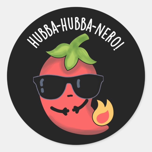 Adesivo Hubba-hubba-nero Funny Habanero Pun Dark BG (Frente)