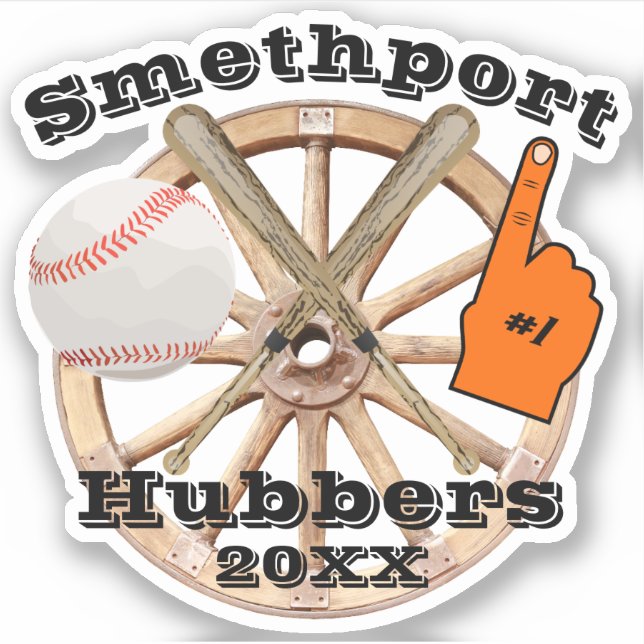 Adesivo Hubbers Smetport #1 Fan Baseball Softball e Bat (Frente)