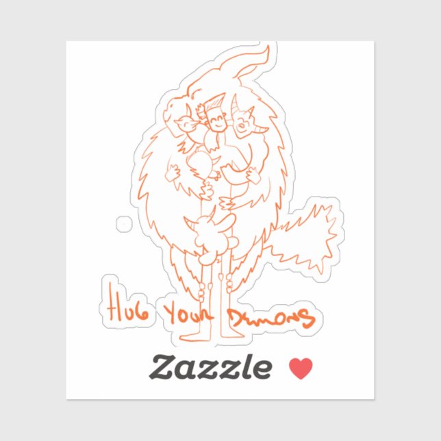 Adesivo Hug Your Demons (Folha)