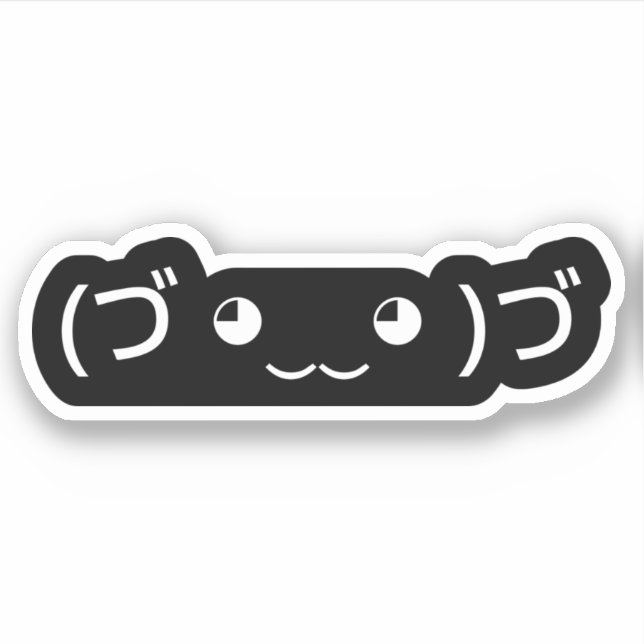 Adesivo Hugging Emoticon (づ ◕ ‿ ◕ ‿ )づ Kaomoji Stick Japon (Frente)