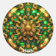 HUGH ~ Verde brilhante e Dourado Natal ~