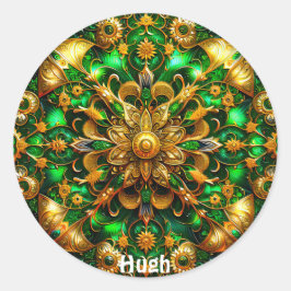 Adesivo HUGH ~ Verde brilhante e Dourado Natal ~