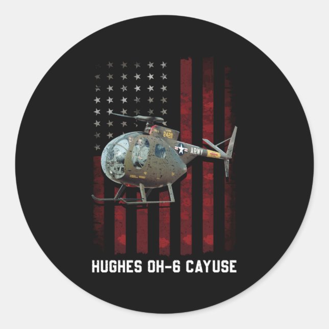 Adesivo Hughes Oh 6 Cayuse Oh 6 Loach Helicopter (Frente)