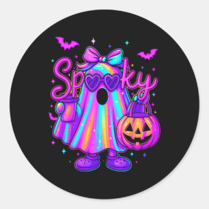 Adesivo Hugvyn Halloween Spooky Ghost Girl Pastel Pumpkin