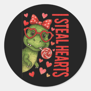Adesivo Hugvyn I Steal Hearts Meninos T Rex Valentine Dino