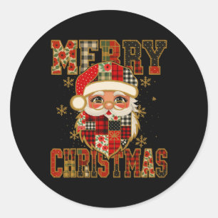 Adesivo Hugvyn Natal Papai Noel Feliz de Patchwork Chris
