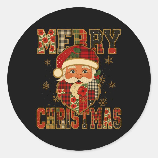 Adesivo Hugvyn Natal Papai Noel Feliz de Patchwork Chris (Frente)