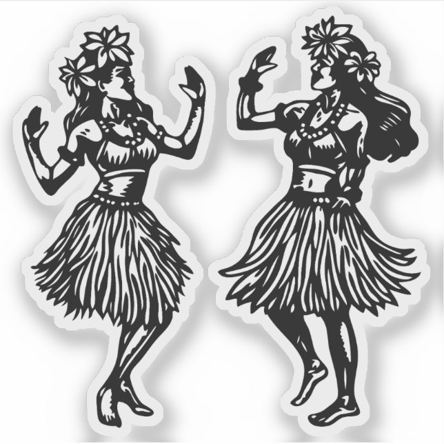Adesivo Hula Dancers vinil adeskers (Frente)