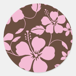 ADESIVO HULA HAVAIANA (HIBÍSCO) MARROM/ROSA
