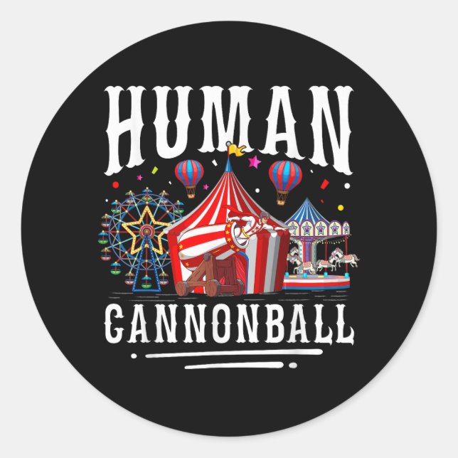 Adesivo Human Cannonball Circus Carnival (Frente)