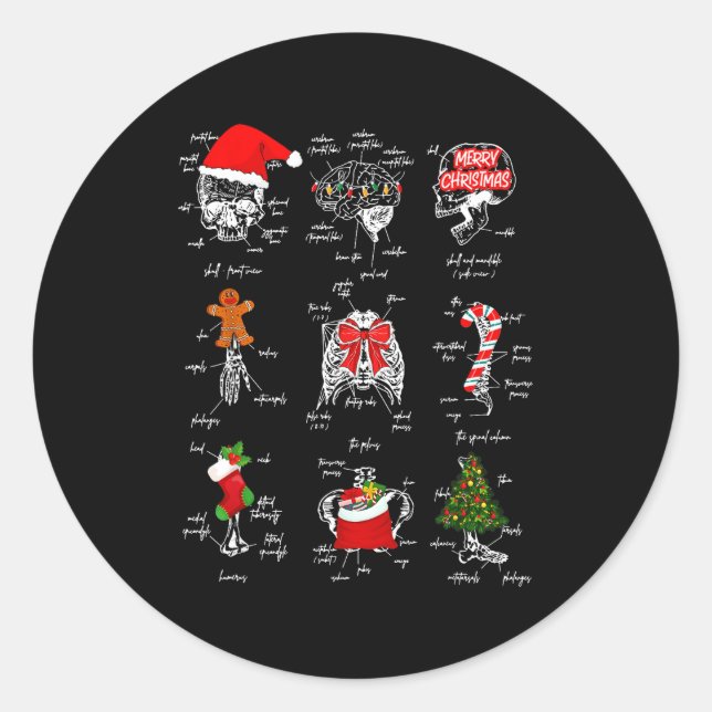 Adesivo Human Skeleton Anatomy Christmas Medical Student X (Frente)