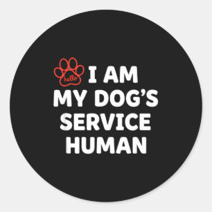 Adesivo Humano de Serviço Canino, Eu Sou o Humano de Servi