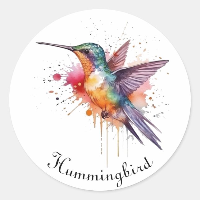 Adesivo Hummingbird exótico e colorido personalizável (Frente)
