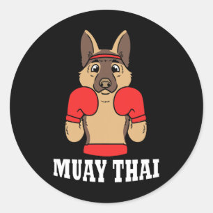 Adesivo Humor Animal Boxe Tailandesa Cachorro Engraçado Mu