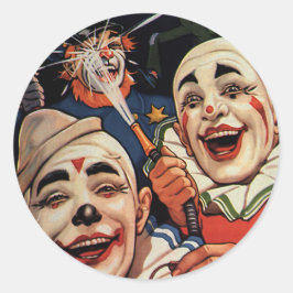 Adesivo Humor Antigo, Palhaços de Circo Rindo e Polícia