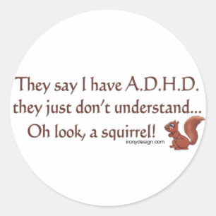 Adesivo Humor com esquilo ADHD