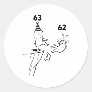Adesivo Humor de Aniversário de Crianças 63 Anos 63º Festa