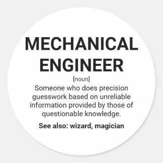 Adesivo Humor de definição de engenheiro mecânico