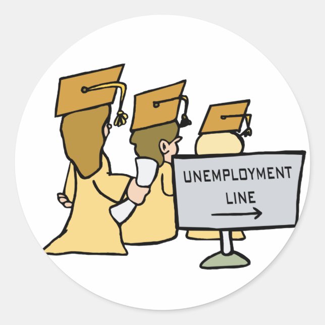 Adesivo Humor de Desemprego do formando (Frente)