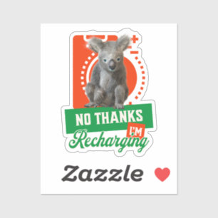 Adesivo Humor de Koala Carregando Introvertido
