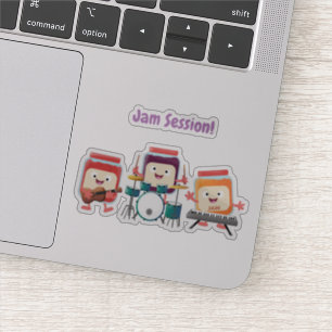 Adesivo Humor de músico de cartoon de sessão de geleia