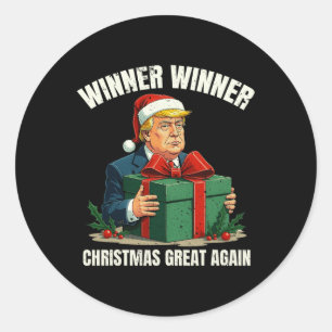 Adesivo Humor Engraçado Xmas Trump Vencedor do Natal Ganha
