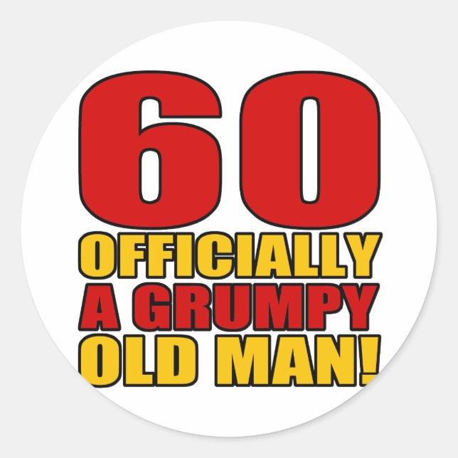 Adesivo Humor Grumpy 60º Aniversário (Frente)