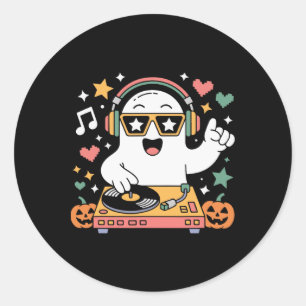 Adesivo Humor Halloween Ghost Dj Com Custo De Música Turná