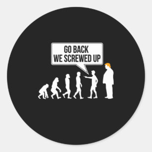 Adesivo Humor político engraçado anti-Trump evolução